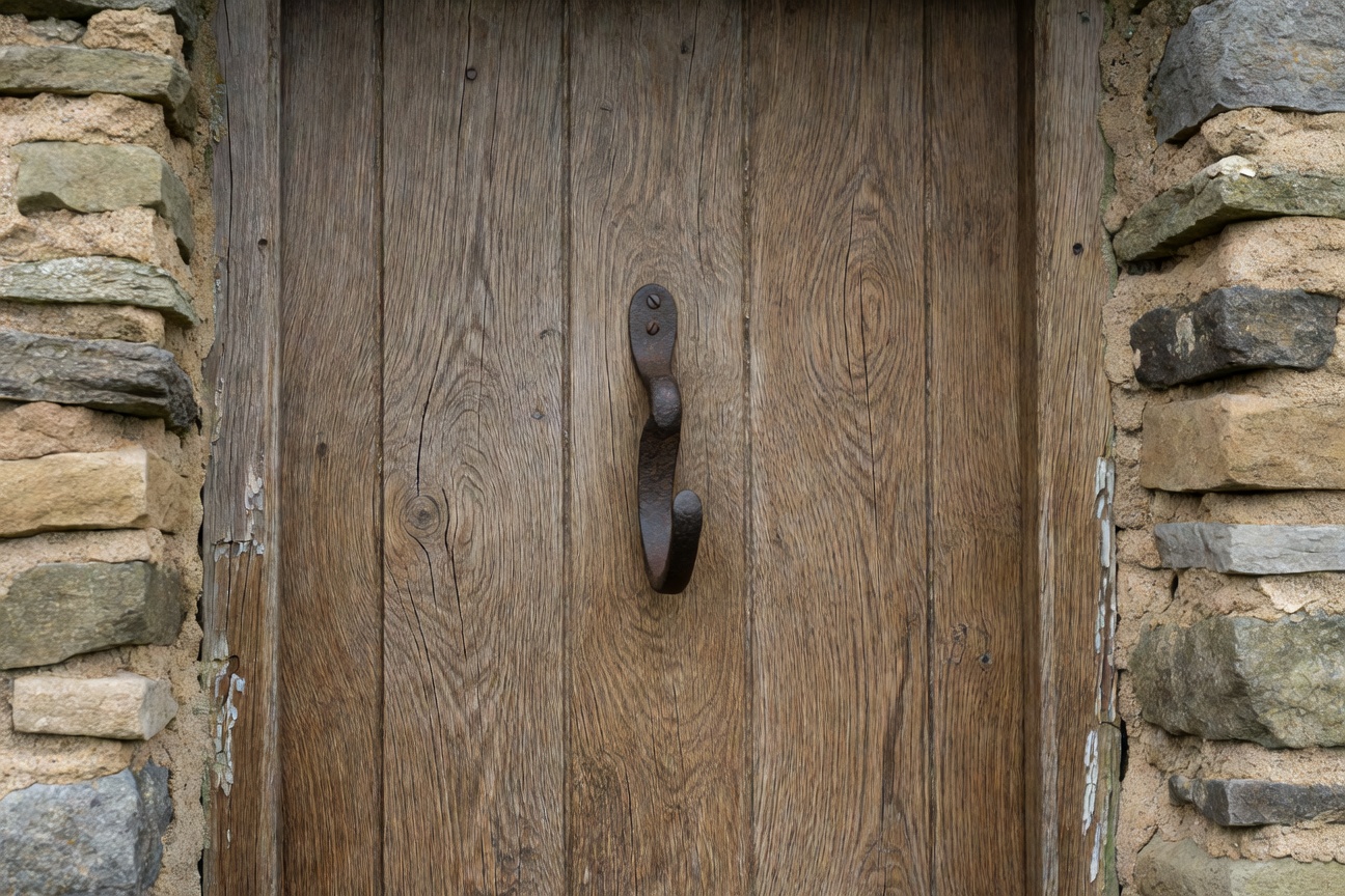 Door hook handle as metaphor for content hooks and the moment of entry into a piece of content