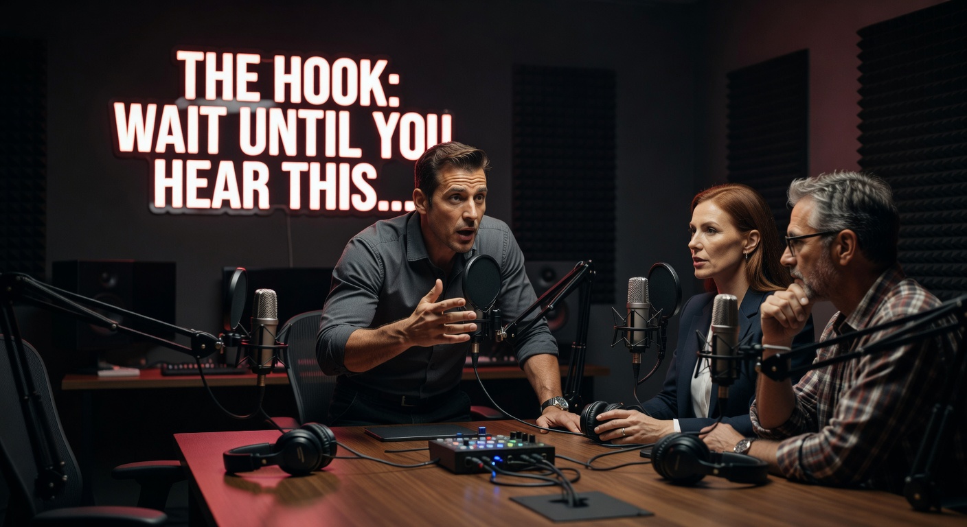 Podcast microphone — the opening seconds of audio content are the most critical hook window